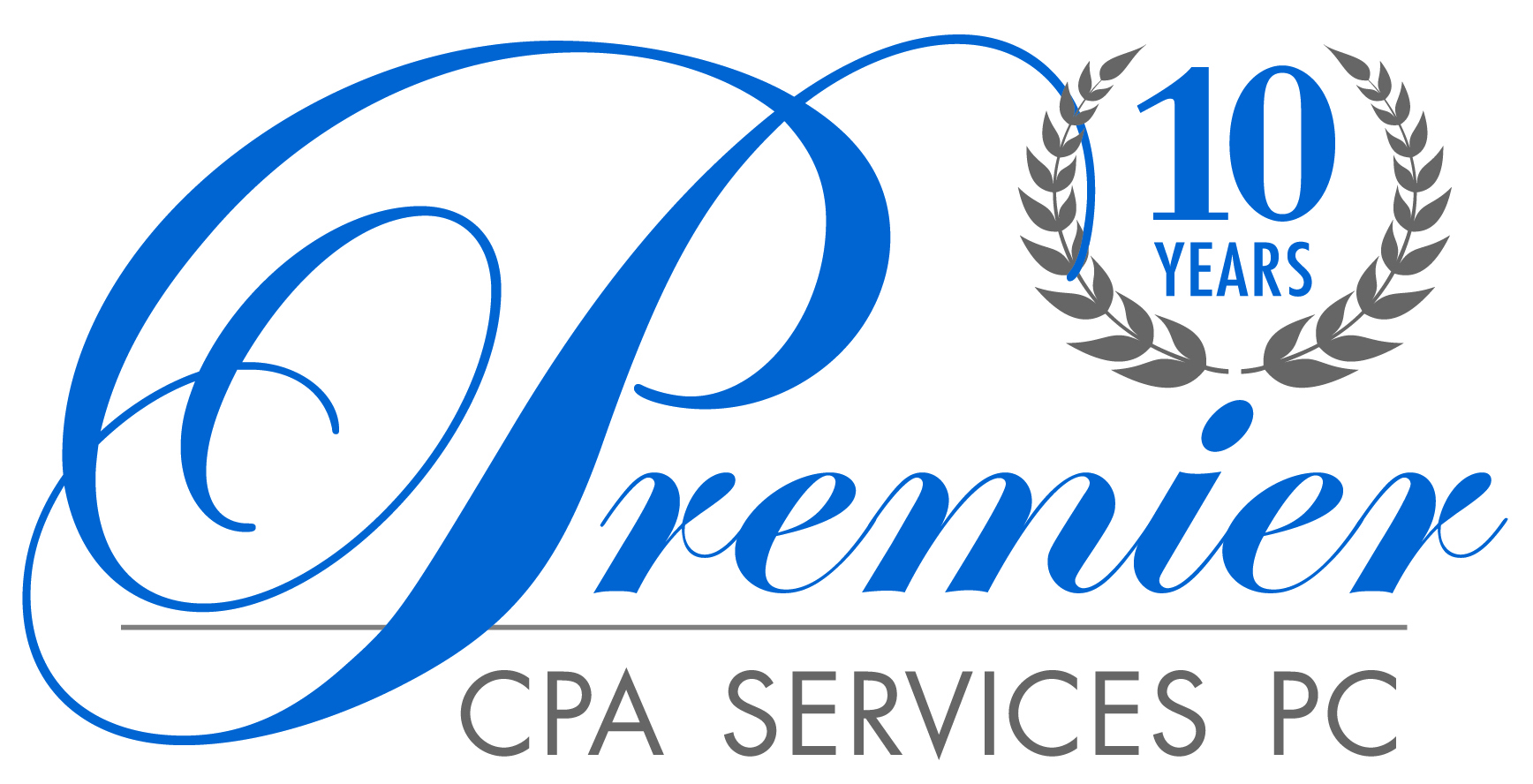 Premier CPA Services 10 year anniversary logo