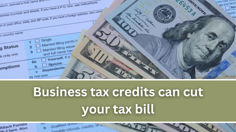 Business tax credits can cut your tax bill